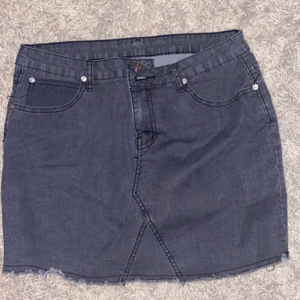 Denim charcoal skirt